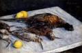 Juego de pájaros y limones bodegón Gustave Caillebotte